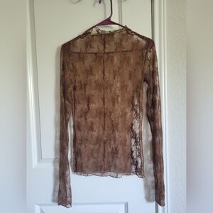 Free People Sheer Top with Thumb Holes. NWOT